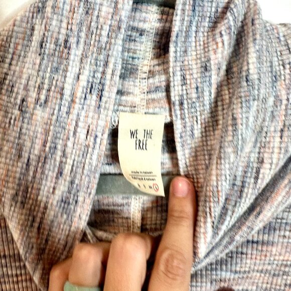 We The Free Stonecold Ribbed Tunic Top Boho Lightweight Split Back Long Sleeve L - Picture 4 of 7